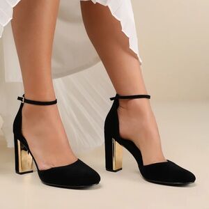 Elegant Black Ankle Strap Heels